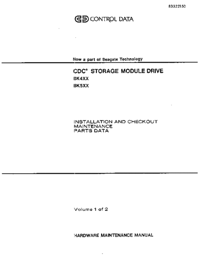 cdc 83322150AR BK4xx BK5xx 9760 9762 Vo1 Jan85  . Rare and Ancient Equipment cdc discs smd 83322150AR_BK4xx_BK5xx_9760_9762_Vo1_Jan85.pdf