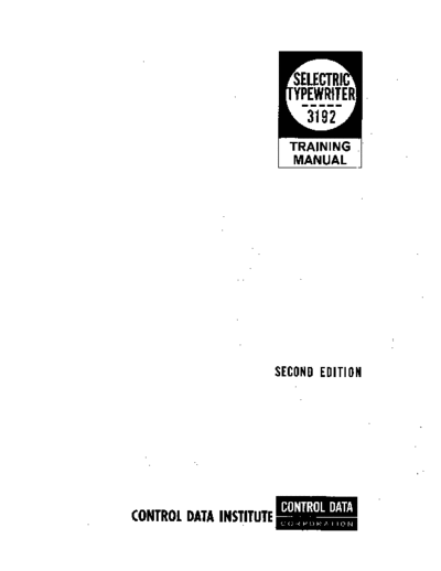 cdc 8566 Selectric Typewriter 3192 Training Manual Part 1 1966  . Rare and Ancient Equipment cdc terminal io_selectric 8566_Selectric_Typewriter_3192_Training_Manual_Part_1_1966.pdf