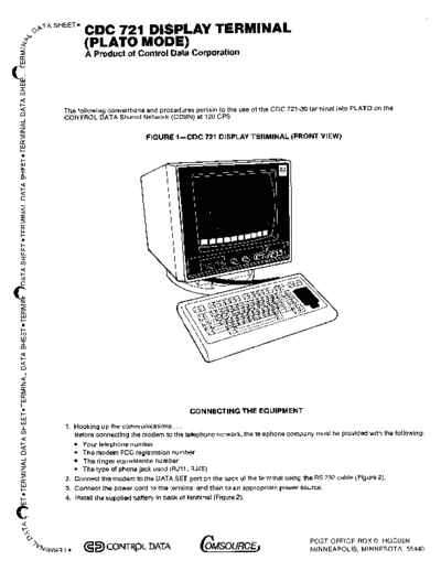 cdc 721 PLATO Mode Terminal Data Sheet  . Rare and Ancient Equipment cdc terminal 721 CDC_721_PLATO_Mode_Terminal_Data_Sheet.pdf