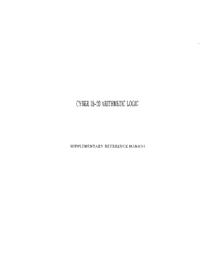 cdc 76770502 Cyber18-20 ArithLogic 1979  . Rare and Ancient Equipment cdc 1700 cyber_18 76770502_Cyber18-20_ArithLogic_1979.pdf