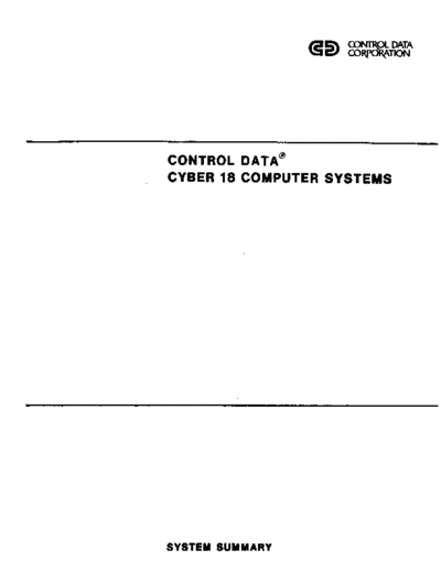 cdc 96767850 Cyber18 SystemSummary Apr76  . Rare and Ancient Equipment cdc 1700 cyber_18 96767850_Cyber18_SystemSummary_Apr76.pdf