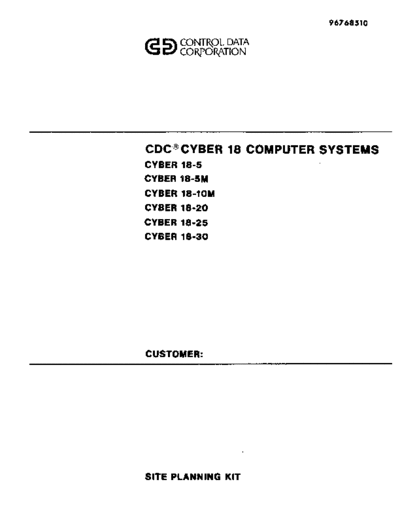 cdc 96768510T Cyber 18 Site Planning Aug81  . Rare and Ancient Equipment cdc 1700 cyber_18 96768510T_Cyber_18_Site_Planning_Aug81.pdf