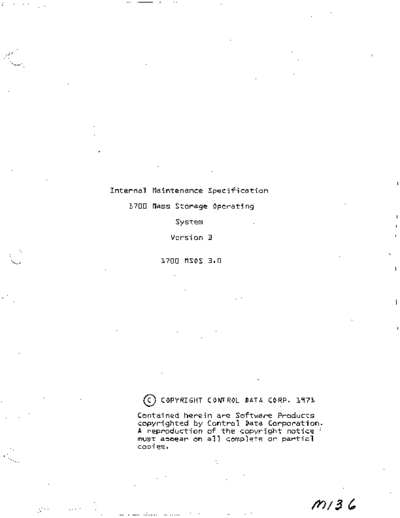 cdc M136 MSOS 3.0 V3 IMS Mar71  . Rare and Ancient Equipment cdc 1700 msos M136_MSOS_3.0_V3_IMS_Mar71.pdf