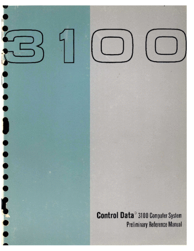 cdc 60108400 3100 Prelim RefMan Jul64  . Rare and Ancient Equipment cdc 3x00 24bit 60108400_3100_Prelim_RefMan_Jul64.pdf