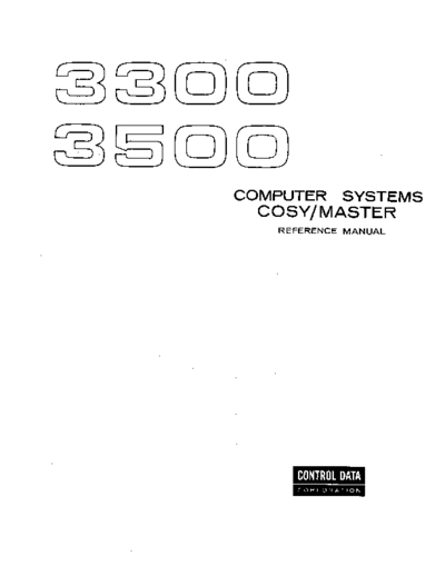 cdc 60178800 COSY MASTER Mar67  . Rare and Ancient Equipment cdc 3x00 24bit 60178800_COSY_MASTER_Mar67.pdf