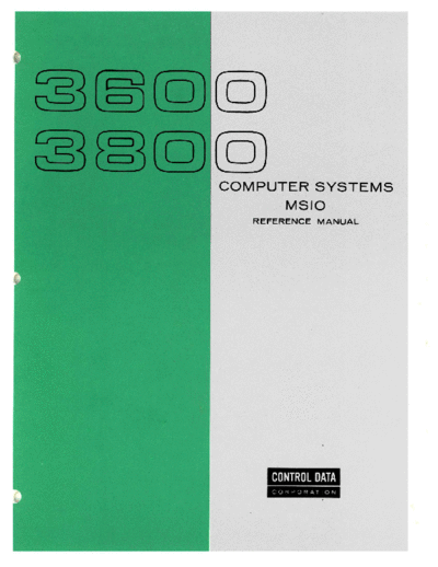 cdc 60174800A MSIO RefMan Sep67  . Rare and Ancient Equipment cdc 3x00 48bit 60174800A_MSIO_RefMan_Sep67.pdf
