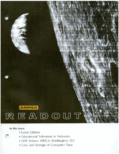 ampex Readout Lunar Orbiter Apr67  . Rare and Ancient Equipment ampex readout 196704 Ampex_Readout_Lunar_Orbiter_Apr67.pdf