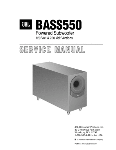 JBL hfe jbl bass550 service en  JBL Audio Bass550 hfe_jbl_bass550_service_en.pdf
