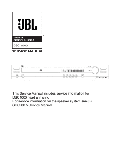 JBL DSC-1000  JBL Audio DSC-1000 DSC-1000.pdf