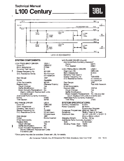 JBL hfe jbl l100 century technical en  JBL Audio L100 hfe_jbl_l100_century_technical_en.pdf