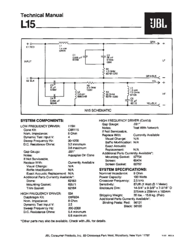 JBL hfe jbl l15 technical info en  JBL Audio L15 hfe_jbl_l15_technical_info_en.pdf