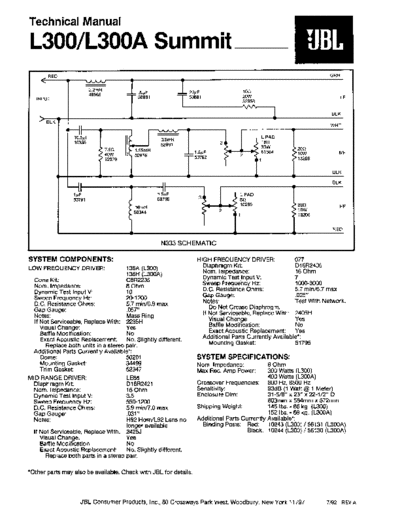 JBL hfe   l300 300a summit technical en  JBL Audio L300 hfe_jbl_l300_300a_summit_technical_en.pdf