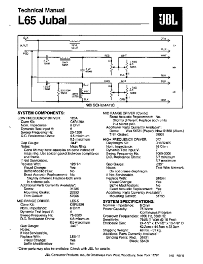 JBL hfe   l65 technical manual en  JBL Audio L65 hfe_jbl_l65_technical_manual_en.pdf