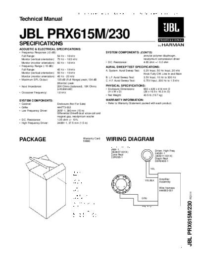 JBL PRX615M230  JBL Audio PRX-615-230 PRX615M230.pdf