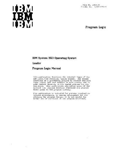 IBM GY28-6714-1 Loader Rel20 PLM Dec70  IBM 360 os R20.0_Jan71 plm GY28-6714-1_Loader_Rel20_PLM_Dec70.pdf