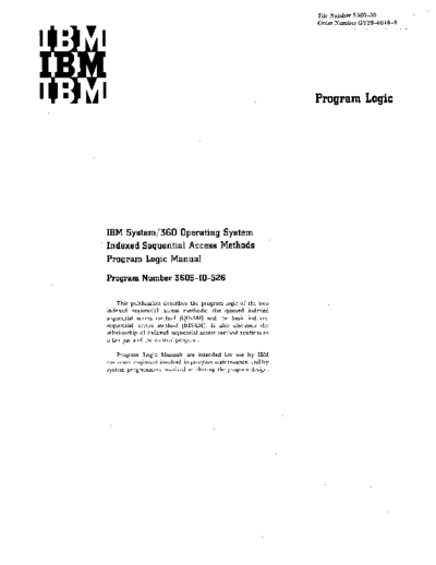 IBM GY28-6616-4 ISAM R20.1 PLM Jun71  IBM 360 os R20.1_Mar71 plm GY28-6616-4_ISAM_R20.1_PLM_Jun71.pdf