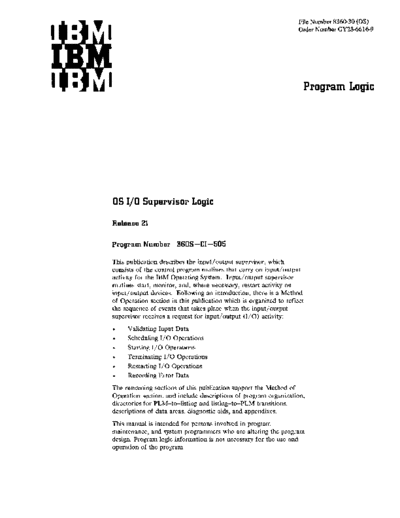 IBM GY28-6616-9 OS IO Supervisor Logic Rel 21 Feb72  IBM 360 os R21.0_Mar72 plm GY28-6616-9_OS_IO_Supervisor_Logic_Rel_21_Feb72.pdf