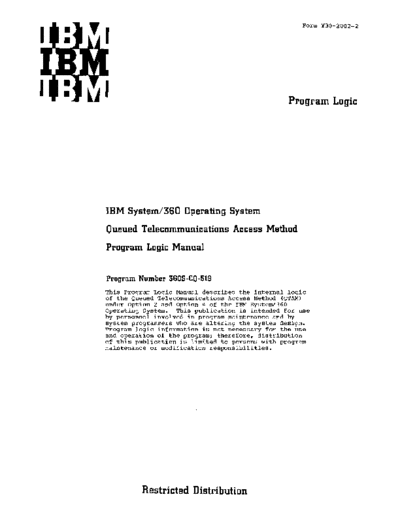 IBM Y30-2002-2 QTAM Rel 17 PLM Nov68  IBM 360 os qtam plm Y30-2002-2_QTAM_Rel_17_PLM_Nov68.pdf