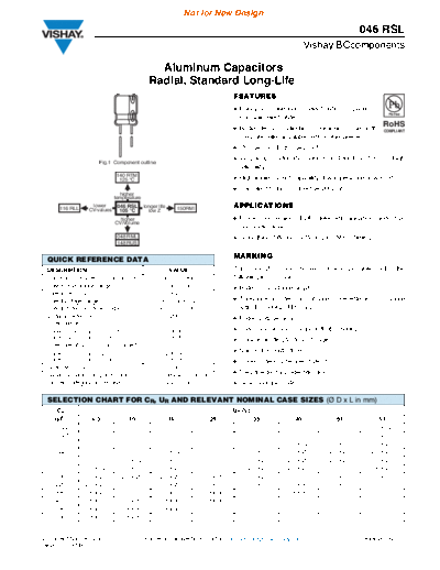 RADIAL Vishay [  thru-hole] 046 RSL Series  . Electronic Components Datasheets Passive components capacitors Vishay RADIAL Vishay [radial thru-hole] 046 RSL Series.pdf