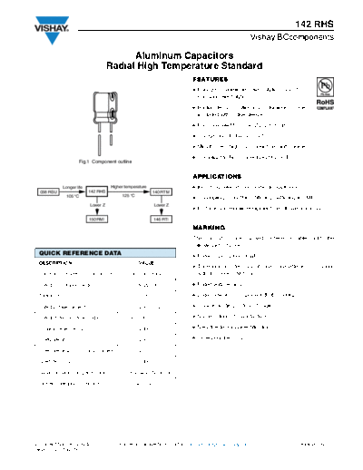 RADIAL Vishay [  thru-hole] 142 RHS Series  . Electronic Components Datasheets Passive components capacitors Vishay RADIAL Vishay [radial thru-hole] 142 RHS Series.pdf
