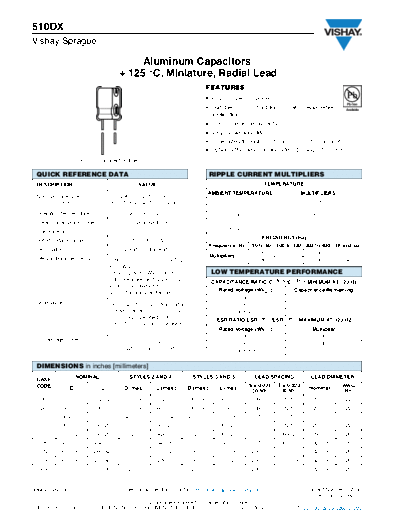 RADIAL Vishay [  thru-hole] 510DX Series  . Electronic Components Datasheets Passive components capacitors Vishay RADIAL Vishay [radial thru-hole] 510DX Series.pdf