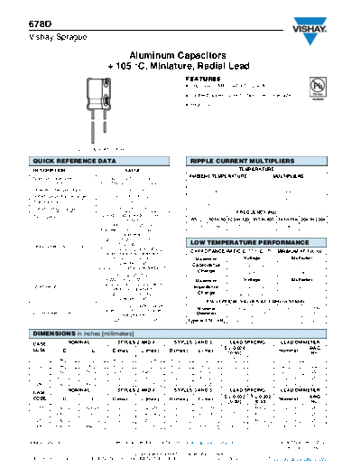 RADIAL Vishay [  thru-hole] 678D Series  . Electronic Components Datasheets Passive components capacitors Vishay RADIAL Vishay [radial thru-hole] 678D Series.pdf