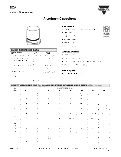 . Electronic Components Datasheets Vishay [smd] ECA  . Electronic Components Datasheets Passive components capacitors Vishay SMD Vishay [smd] ECA.pdf