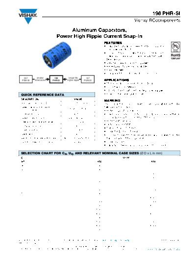 Snap-in Vishay [ ] 198 PHR  . Electronic Components Datasheets Passive components capacitors Vishay Snap-in Vishay [snap-in] 198 PHR.pdf
