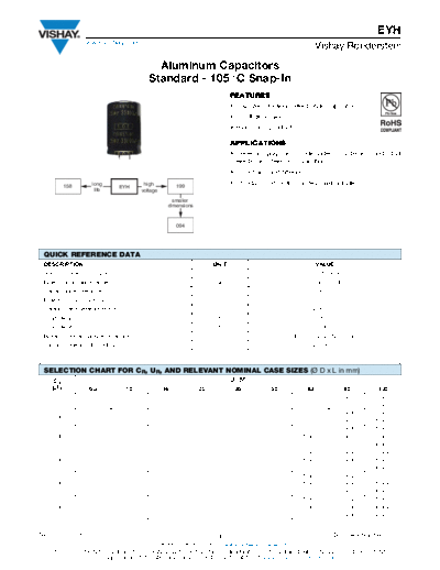 Snap-in Vishay [ ] EYH  . Electronic Components Datasheets Passive components capacitors Vishay Snap-in Vishay [snap-in] EYH.pdf