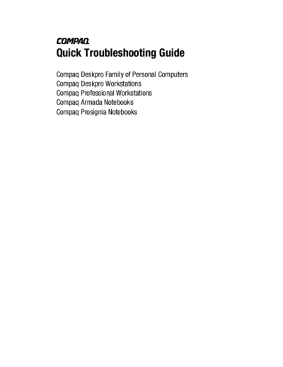 COMPAQ Quick Troubleshooting Guide  COMPAQ Note book Quick Troubleshooting Guide.pdf