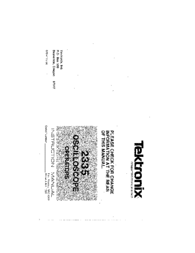 Tektronix TEK 2335 Instruction  Tektronix TEK 2335 Instruction.pdf