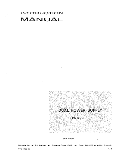 Tektronix TEK PS503 Operation  Tektronix TEK PS503 Operation.pdf