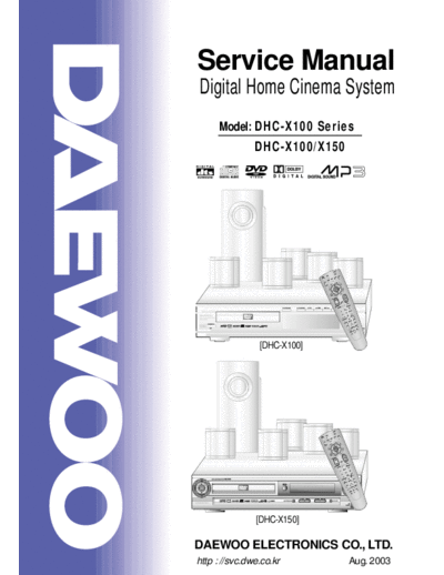 Daewoo dhc-x100 150 svc a4 030906f 412  Daewoo Home Cinema dhc-x100_150_svc_a4_030906f_412.pdf