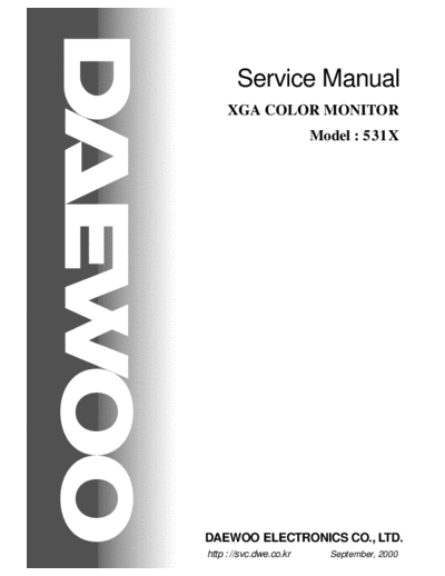 Daewoo daewoo531XSERVICE MANUAL  Daewoo Monitor daewoo531XSERVICE_MANUAL.pdf