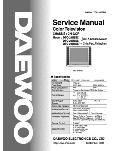 Daewoo CN-220F  Daewoo TV CN-220F.pdf