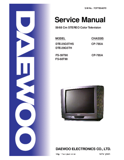 Daewoo cp-785a  Daewoo TV cp-785a.pdf