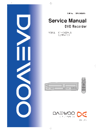 Daewoo DAEWOO DF-K34D2A-JS COMRW-101 VCR  Daewoo Video-DVD DAEWOO_DF-K34D2A-JS_COMRW-101_VCR.pdf