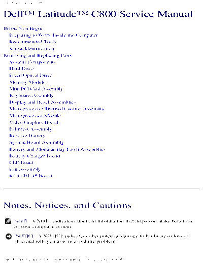 Dell latitude c800  Dell Laptop latitude c800.pdf