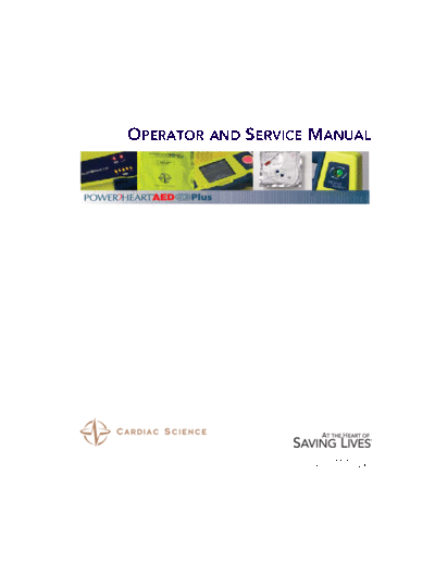 . Various CardiacScience AED G3+ - Service manual  . Various Defibrillators and AEDs CardiacScience_AED_G3+_-_Service_manual.pdf