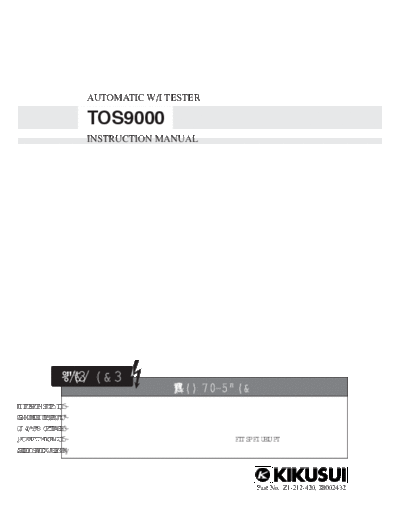 Kikusui KIKUSUI TOS9000 Instruction  . Rare and Ancient Equipment Kikusui KIKUSUI TOS9000 Instruction.pdf