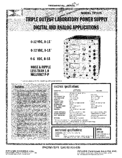 . Various POWER DESIGNS TP325 Technical Data  . Various Power Designs POWER DESIGNS TP325 Technical Data.pdf