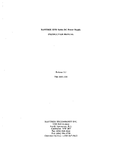 SORENSEN XANTREX HPD15-20S Instruction  . Rare and Ancient Equipment SORENSEN XANTREX HPD15-20S Instruction.pdf