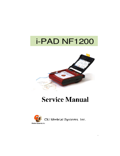 . Various CU i-PAD NF1200 AED - Service manual  . Various Defibrillators and AEDs CU i-PAD NF1200 AED - Service manual.pdf