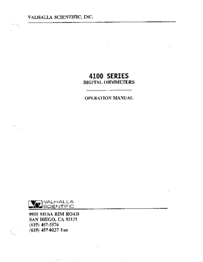 Valhalla VALHALLA 4100 Series Operation  . Rare and Ancient Equipment Valhalla VALHALLA 4100 Series Operation.pdf