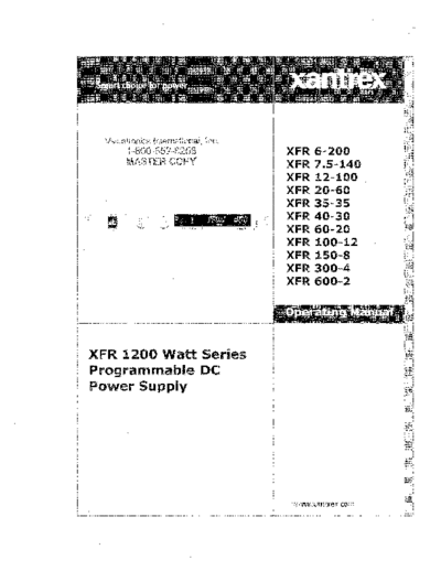 SORENSEN Xantrex XFR Series Instruction  . Rare and Ancient Equipment SORENSEN Xantrex XFR Series Instruction.pdf