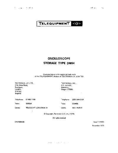 Telequipment telequipment dm64  . Rare and Ancient Equipment Telequipment telequipment_dm64.pdf