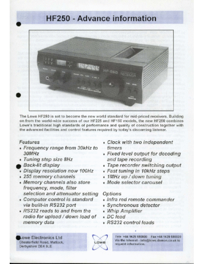 LOWE HF-250  . Rare and Ancient Equipment LOWE Lowe HF-250.pdf