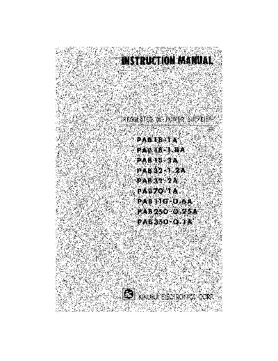 Kikusui KIKUSUI PAB-A Series Instruction  . Rare and Ancient Equipment Kikusui KIKUSUI PAB-A Series Instruction.pdf