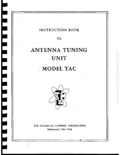 TMC tmc tac-1 antenna tuning unit  . Rare and Ancient Equipment TMC tmc_tac-1_antenna_tuning_unit.pdf