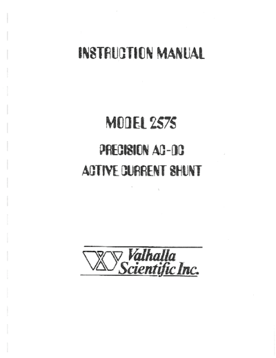 Valhalla 2575 Instruction Manual  . Rare and Ancient Equipment Valhalla VALHALLA 2575 Instruction Manual.pdf